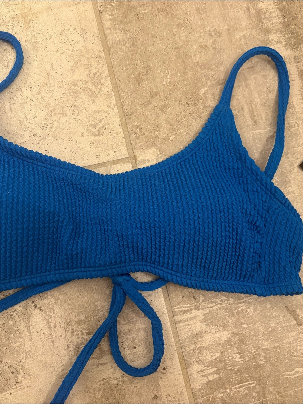 Salt + Cove Cobalt Textured Bikini Top